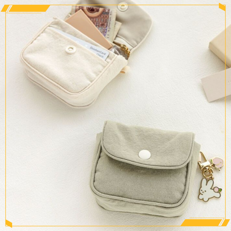 Simple Mini Canvas Storage Bag Portable Lipstick Coin Purse Bag Small ...