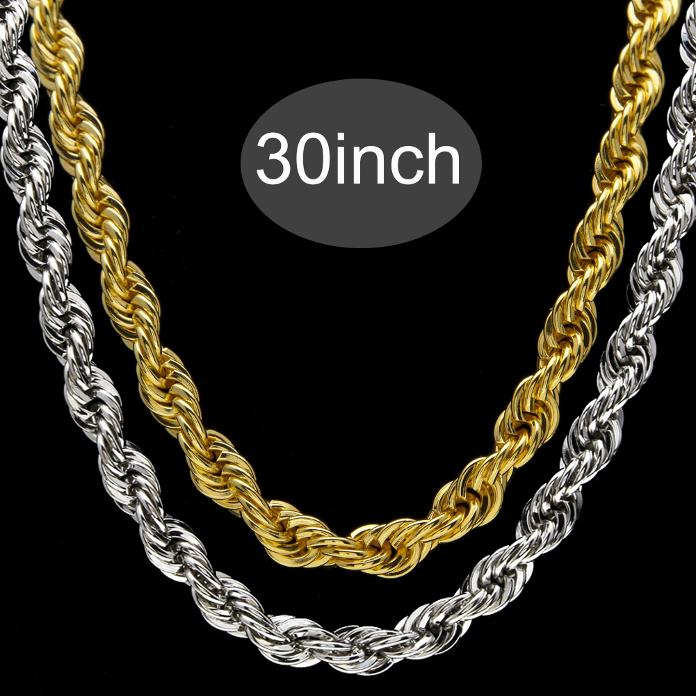 Gold rope chain necklace on sale mens