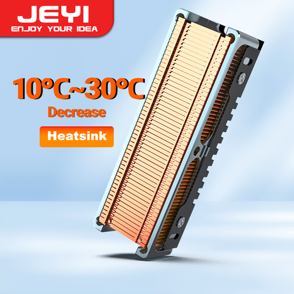 JEYI M.2 2280 SSD High Performance Heatsink, Copper Fins with Aluminum