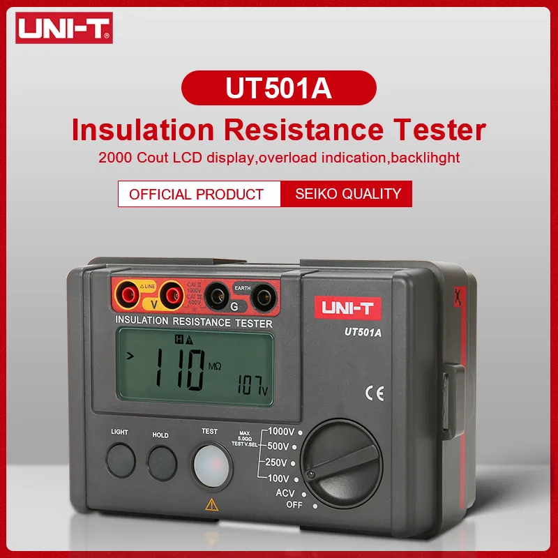 UNIT UT501A Insulation Resistance Tester 1000V 2000 count LCD Display
