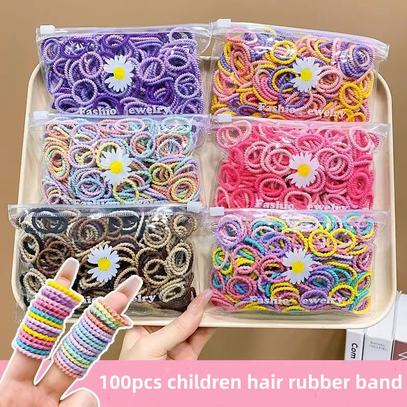 Cheng bao (Order 3 get 1 free)100pcs set Children Baby Rubber Band