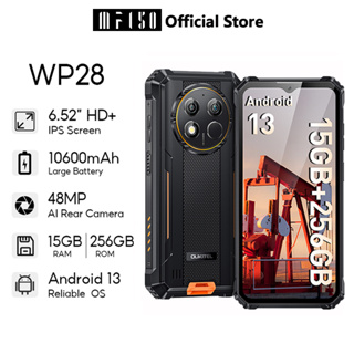 OUKITEL WP28 Rugged Smartphone Unlocked - Android 13 15(8+7) GB + 256GB  10600mAh Battery Rugged Phone with 48MP Camera, 6.52 HD+ IP68/69K  Waterproof