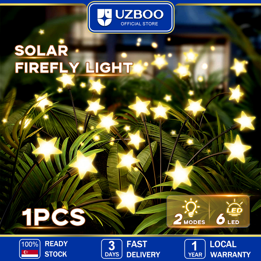 UZBOO Solar Firefly Lights Swaying Outdoor Lights Garden Lights Outdoor ...