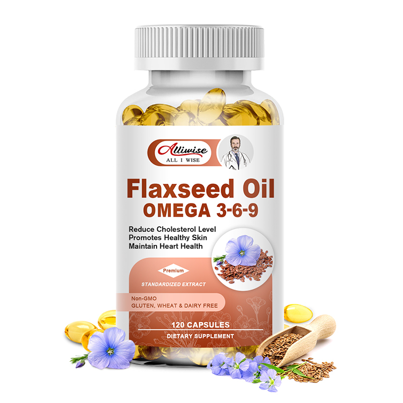 Alliwise Flaxseed Oil 1000mg Softgels Omega 369 Supplement for Reduce