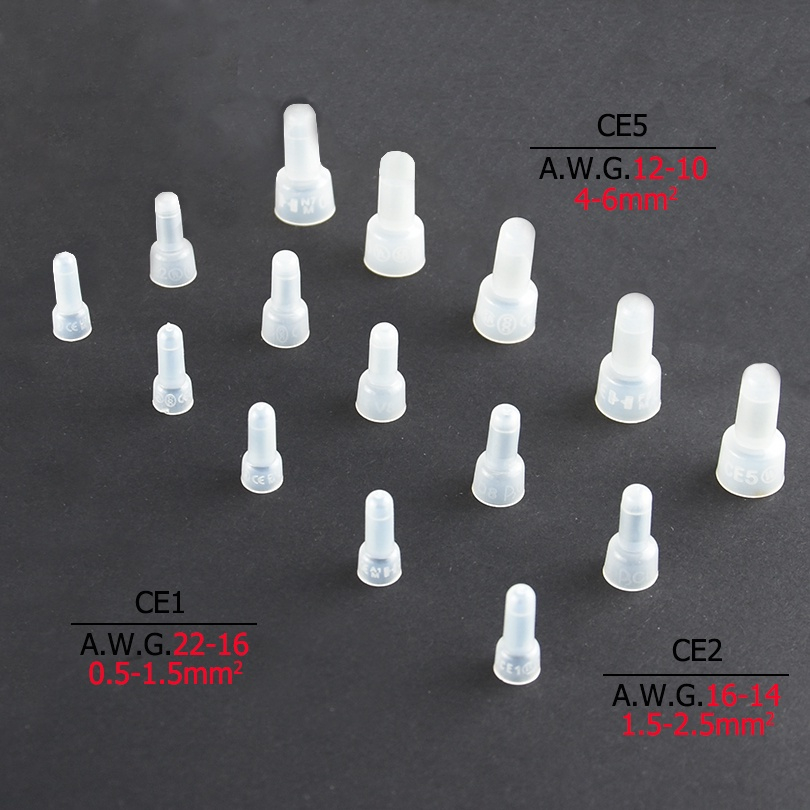 50/100pcs Closed Terminal CE1 CE2 CE5 Crimp Power Cord Cable Terminal ...