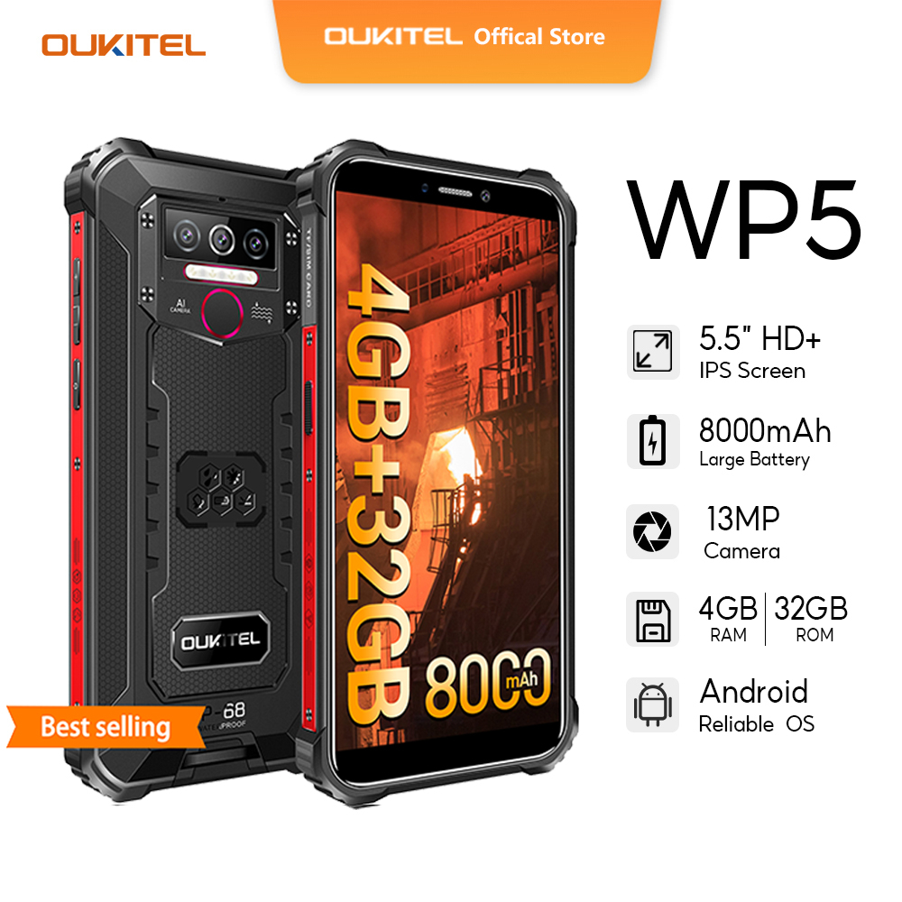 スマホ WP5 OUKITEL | Amazon RAM 4GB 32GB スマートフォン IP68 WP5　 OUKITEL 耐衝撃 スマートフォン本体 SIMフリー スマートフォン本体