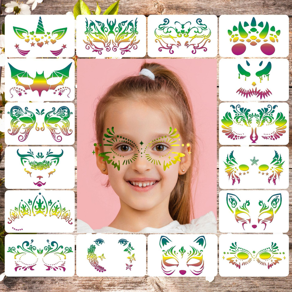 Children Face Painting Stencils Templates Professional Art Plastic Makeup Tools Shopee Singapore