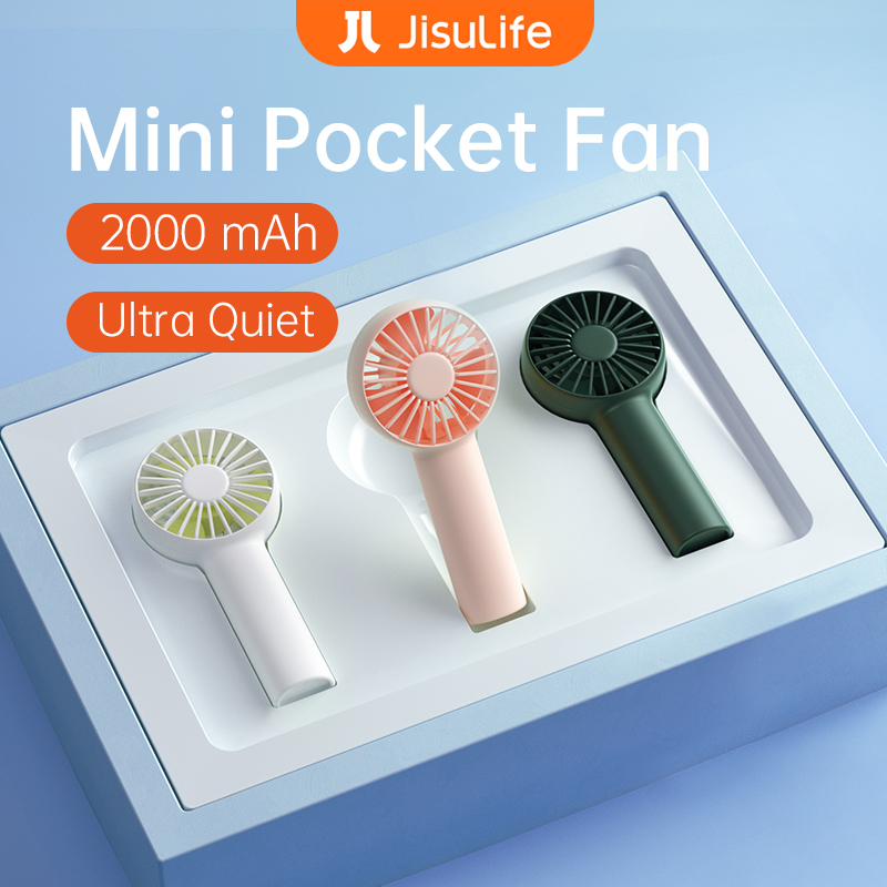 JISULIFE Mini Pocket Fan Portable Small USB Rechargeable Handheld Fans