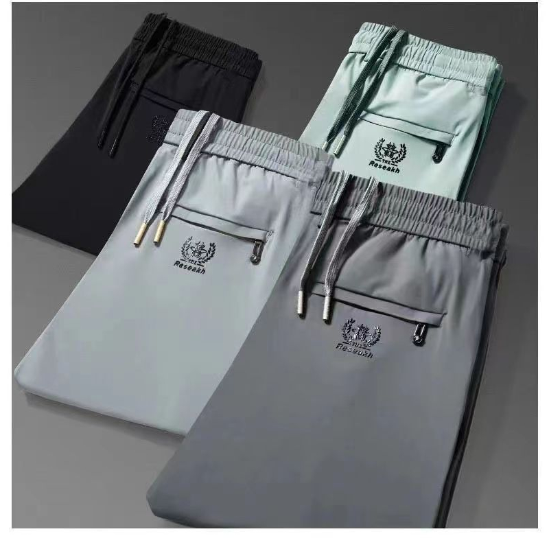 Ice Silk Quick-Drying Casual Sports Pants with Elastic Loose Fit ...