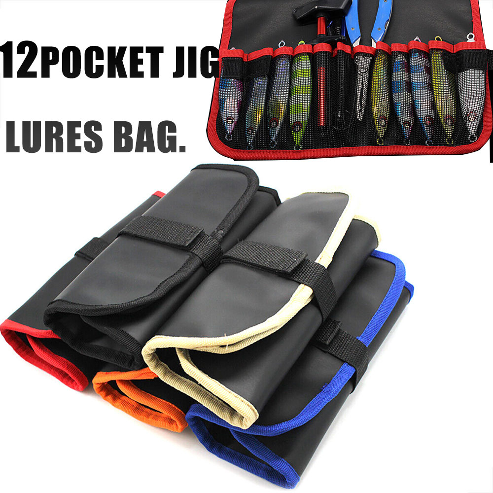 TRAINFIS】Fishing Jig Bag Portable Fishing Lure Bag Fishing Tools Fishing  Lure Tackle Bag Storage Bait Wallet Jig Bag Waterproof Foldable