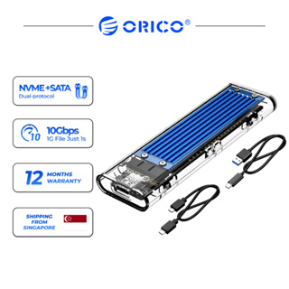 ORICO M2 NVME SSD Case, M.2 NGFF SATA Case, Hard Drive Case untuk M Key/ M  + B Key SSD 10Gbps Enclosure M.2 NVME PCIE /SATA M2 Box