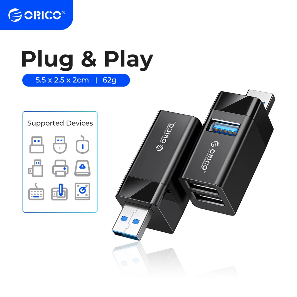 ORICO USB 3.0 Mini USB 2.0 Hub Expanded 3 Port USB High Speed Splitter ...