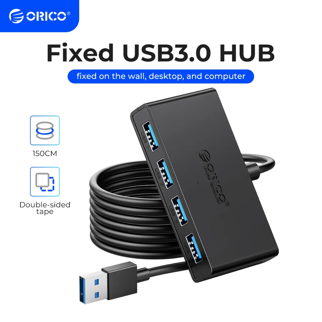ORICO USB HUB 4 Port USB 3.0 5Gbps 100/150CM Data Cable(G11) | Shopee ...