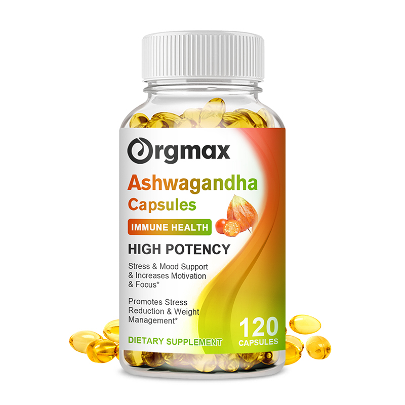 Orgmax Organic Ashwagandha Capsules Stress Relief, Mood Enhancer ...