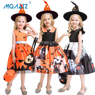 Young Girl Halloween 3pcs Pumpkin Print Leggings