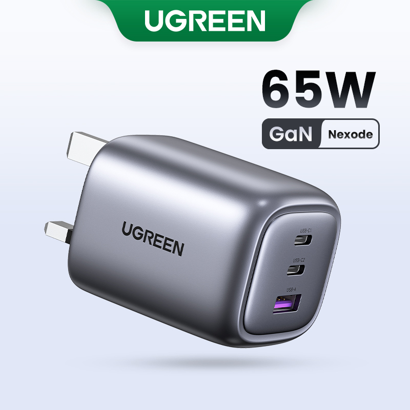 UGREEN 65W USB C Charger, Nexode 3 Port Travel Charger GaN Fast  International Charger with US UK EU Plug, USB C Power Adapter for MacBook  Pro/Air