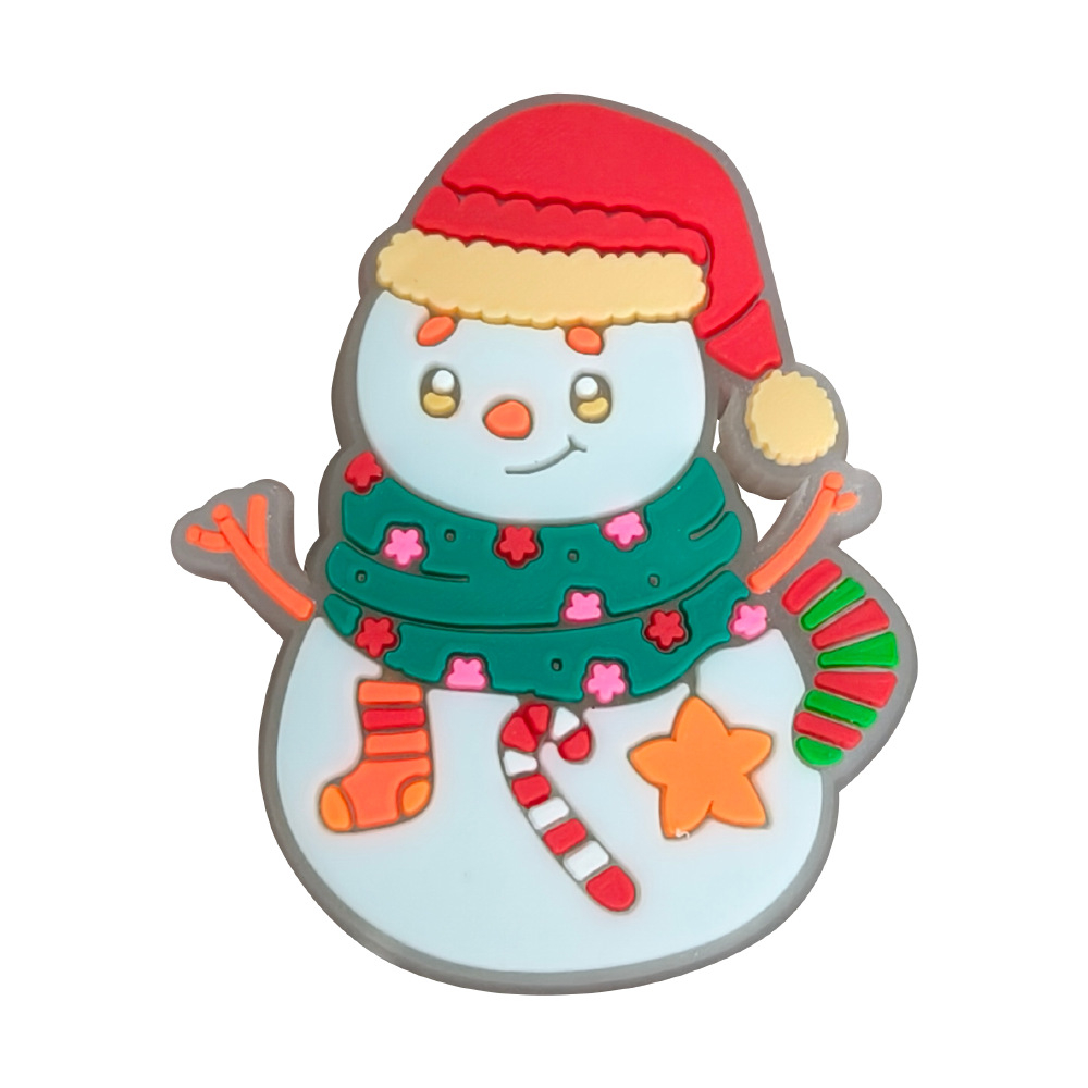 New 1pcs luminous cartoon Christmas style croc Charms jibz DIY