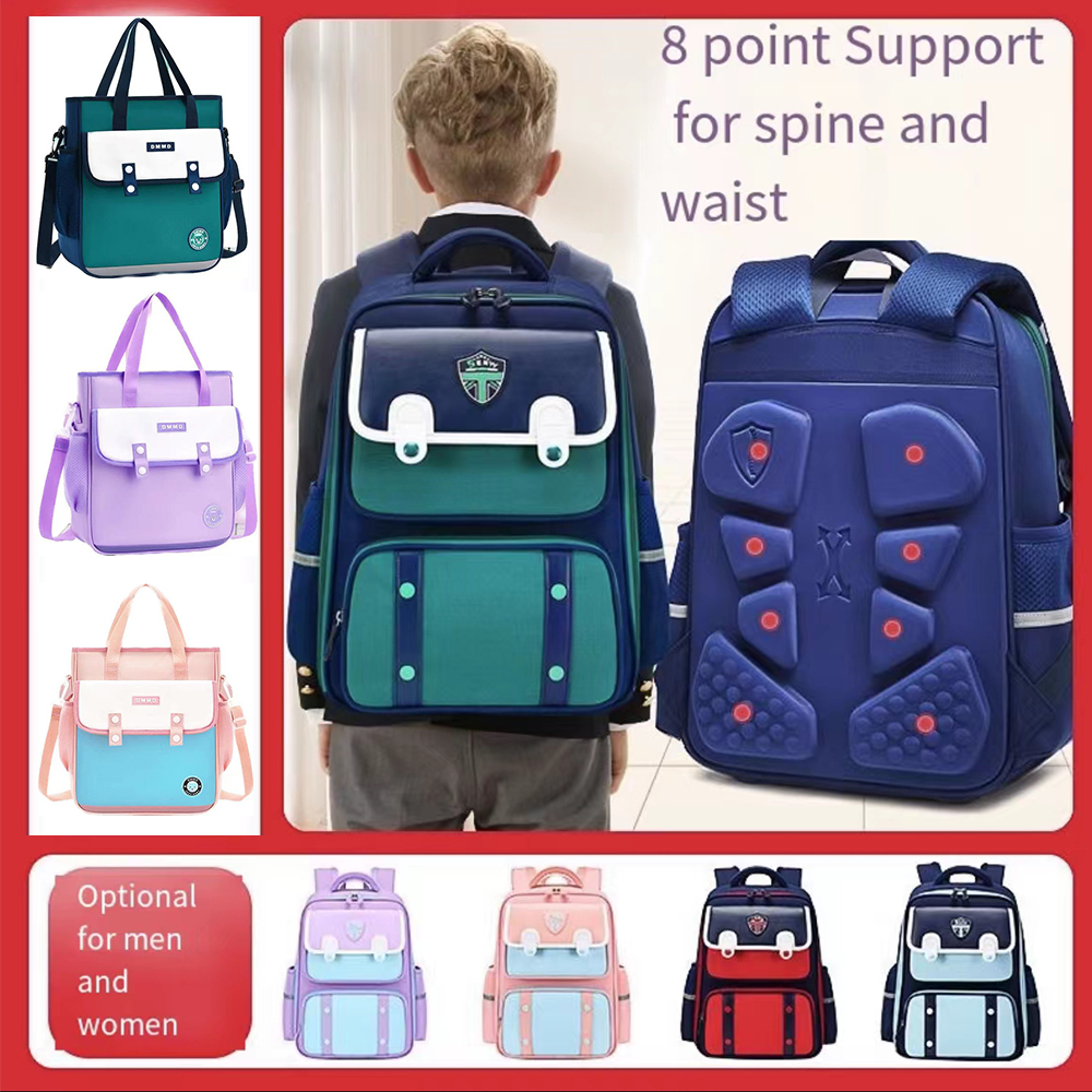 The new school bag for primary school students protects the spine