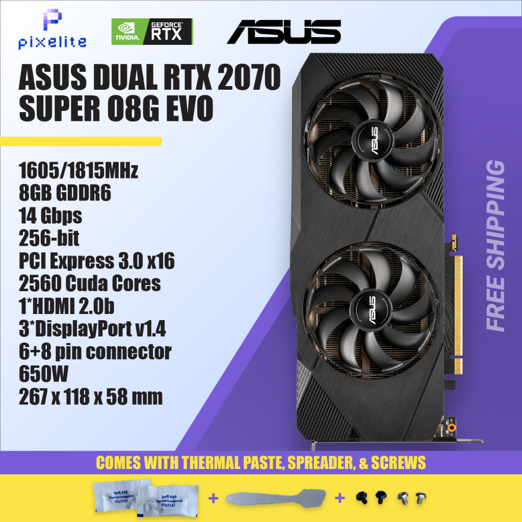 USED MSI RTX 2070 8G D6 Graphic Card grafik card GPU nvidia RTX2070 ...