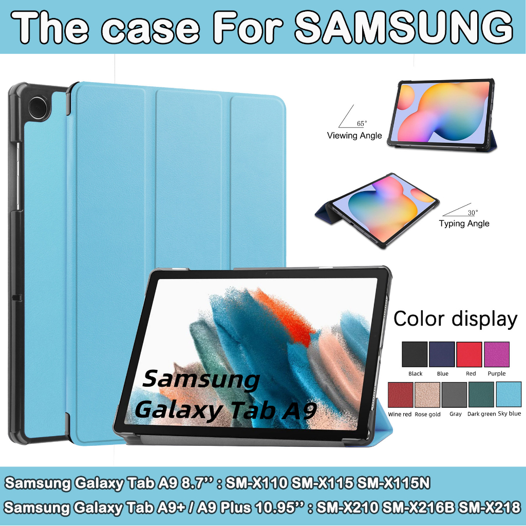 For Samsung Galaxy Tab A9 Plus 8.7“ 11.0” Clear Back Leather Cover