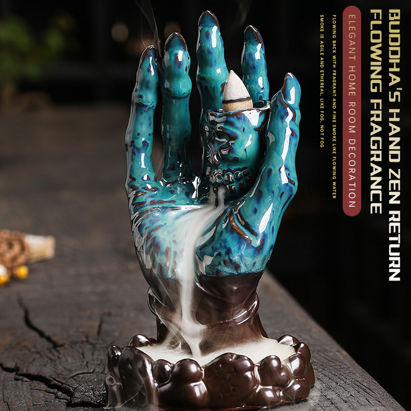 Halloween Ghost Hand Backflow Incense Burner Figurines Decor Living