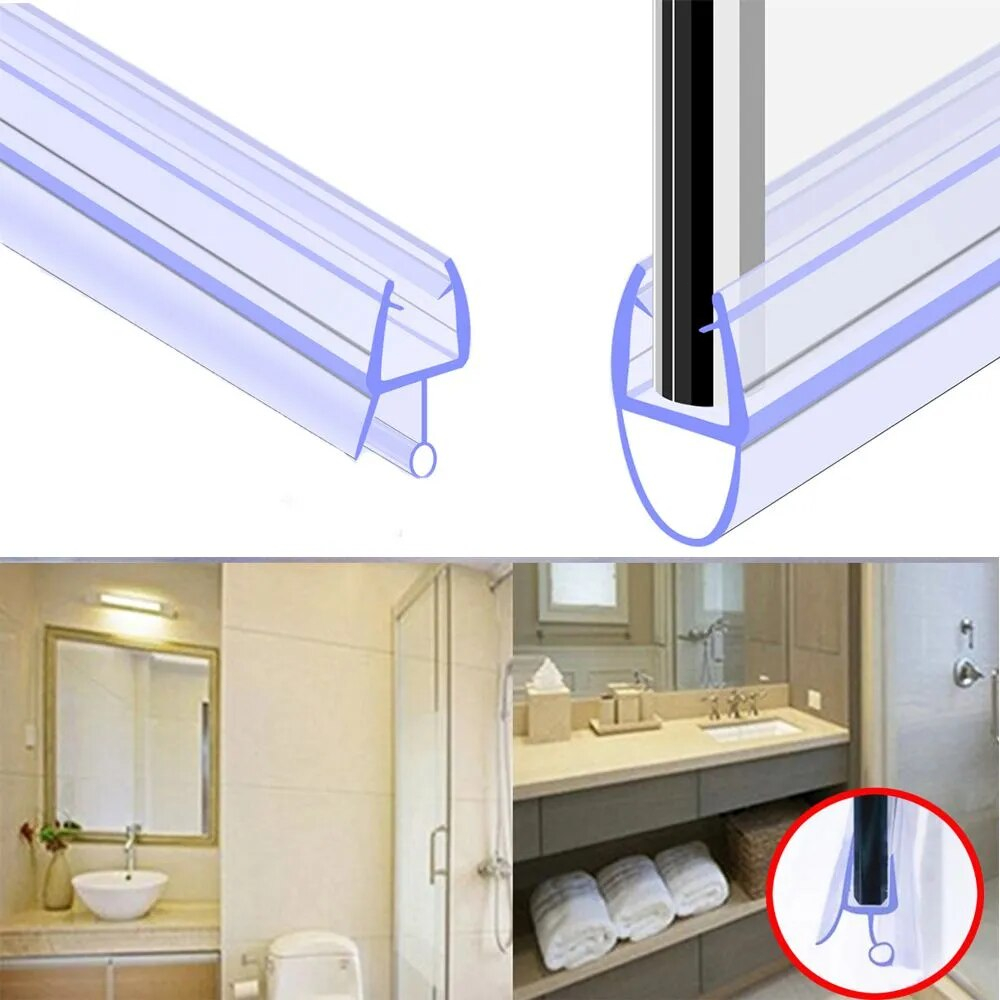 6/8/10/12mm Shower Screen Seal Strip PVC Frameless Glass Door Bottom