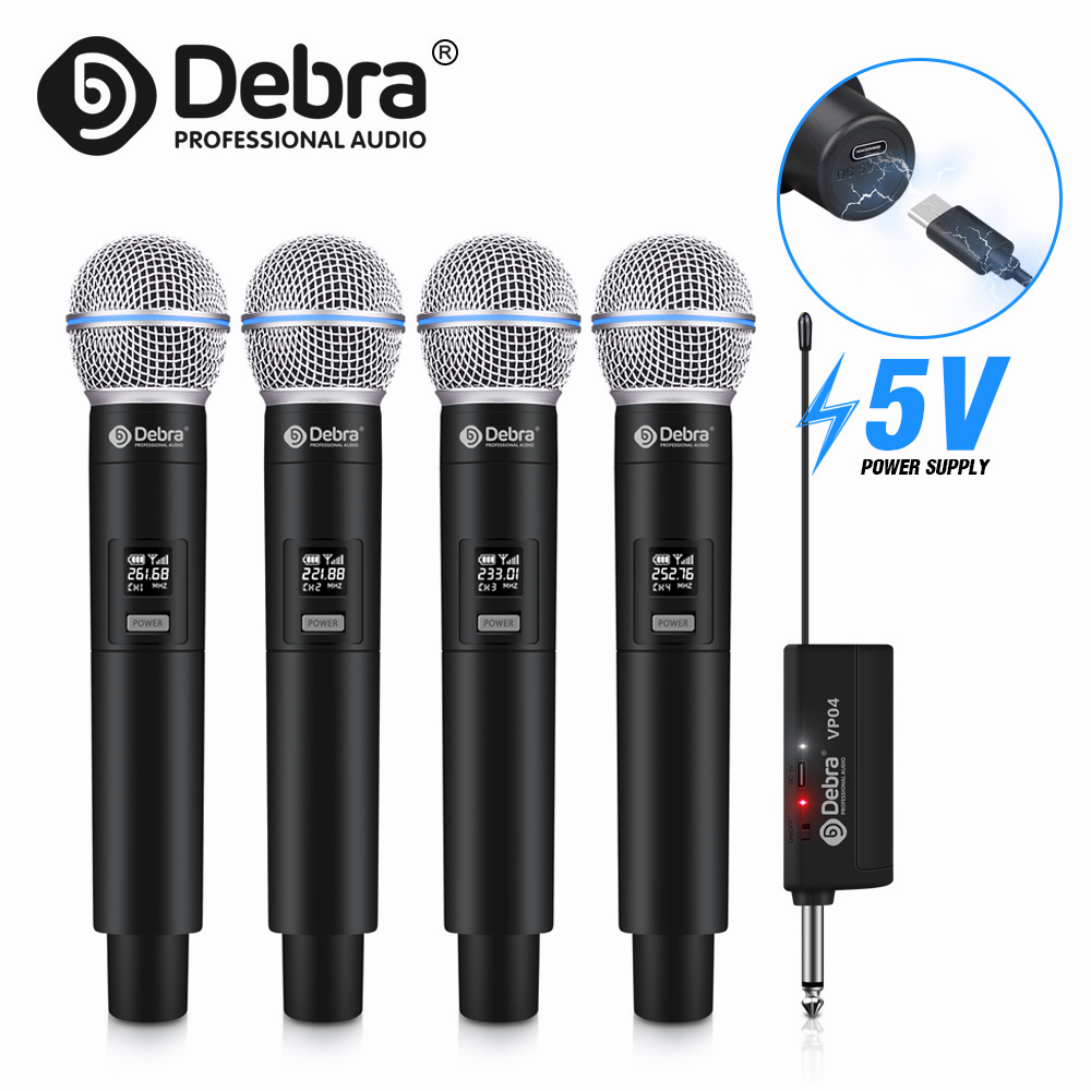 4 channel Wireless Microphone TV Karaoke Home Handheld mic Style