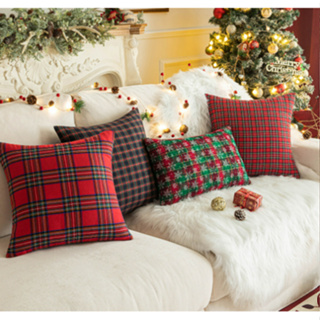 Christmas Throw Pillow Covers 18 x 18 Inch Set of 4, Tree Snow Sleigh Merry  Bright Xmas Throw Pillowcases Farmhouse Cushion Cases for Sofa Couch  Decoration