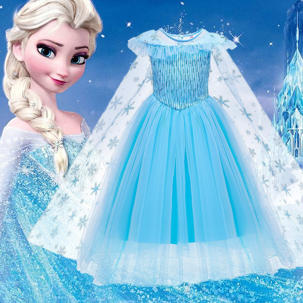8 PCS Accessories Frozen Elsa princess Dress,Kids Dress Girl Dress Girl  Long Dress, Ice and Snow Love frozen dress,elsa costume frozen party  supplies,,princess Dress,Kids Dress,Girl Dress,Girl Long Dress,Ice and Snow  Love Princess