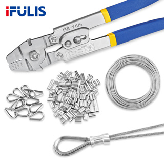 Wire Rope Crimp Fishing Swaging Tool Cable Ferrule Crimps Up To 2.0mm  Aluminum Tube Double Barrel Ferrule Loop Sleeve