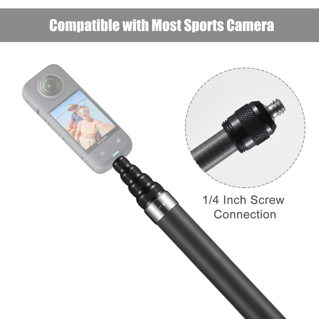 3m Ultra-Long Carbon Fiber Extendable Selfie Stick for Insta360 X5/X4 ...