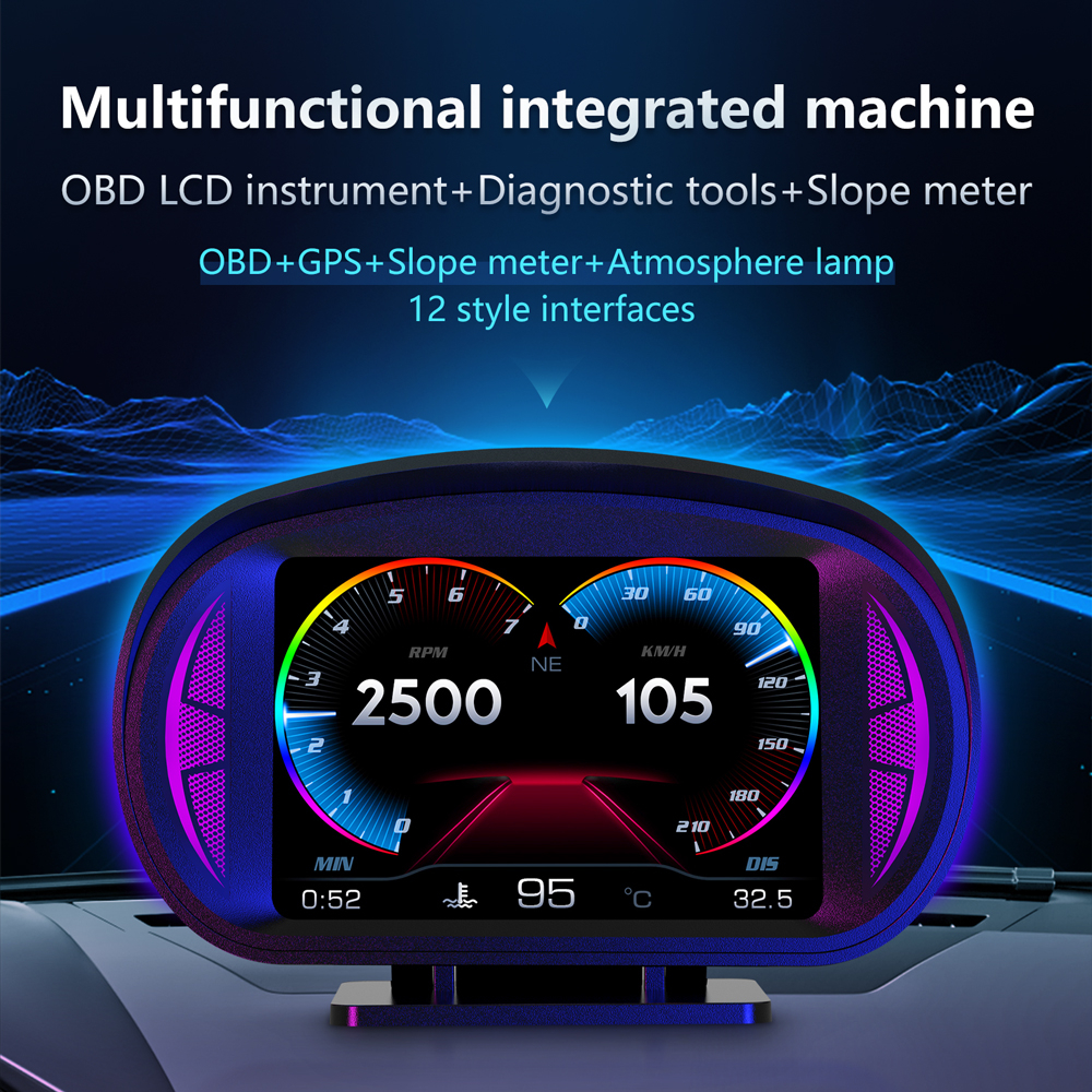 Latest OBD OBD2 Meter Car Digital Speedometer HUD Head-up Display Water ...