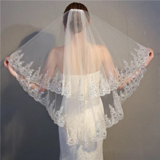 Bridal Veil Women's Tulle Simple Short Elegant Bachelorette Party Wedding Veil with Comb, Hair Brush for Wedding Party,Temu