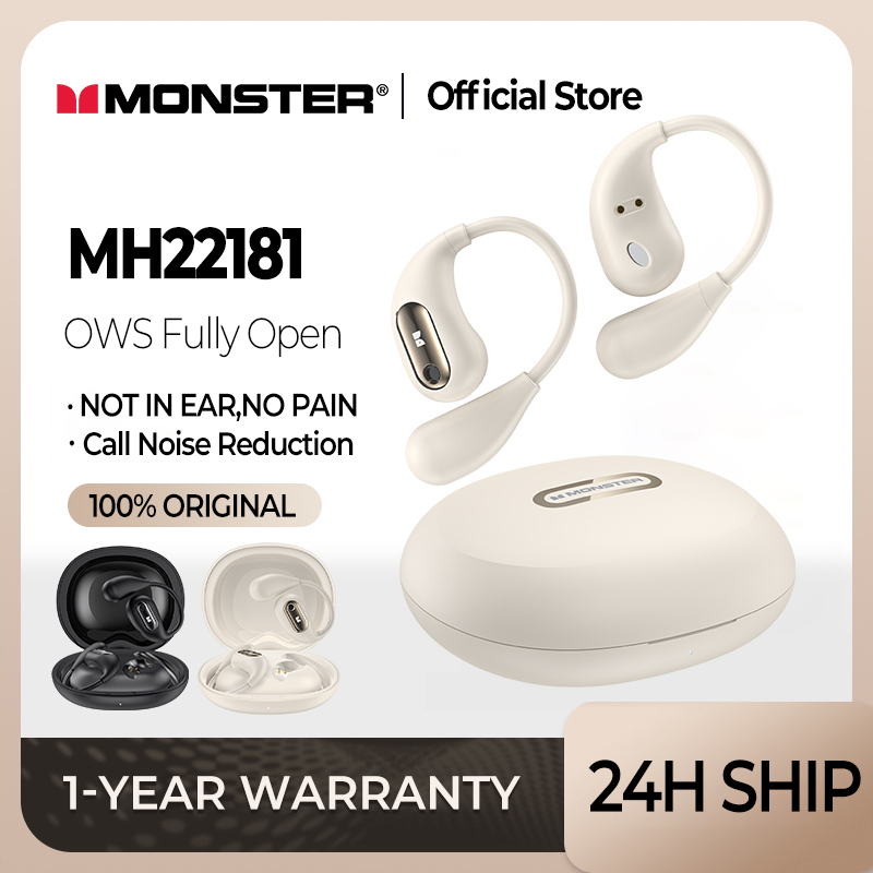 Monster 5.4 Bluetooth Earphone MH22181 OWS Fully Open Ear Earbuds IPX5 ...