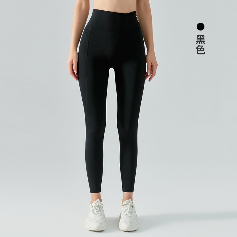 LuluLemon Single Side Pleated Yoga Pants High Waist and Hip Lifting Sports Running Fitness No Awkwardness Thread Tights Women s Lulu Yoga Suit Yoga Pants Factory Special Price Shopee Singapore