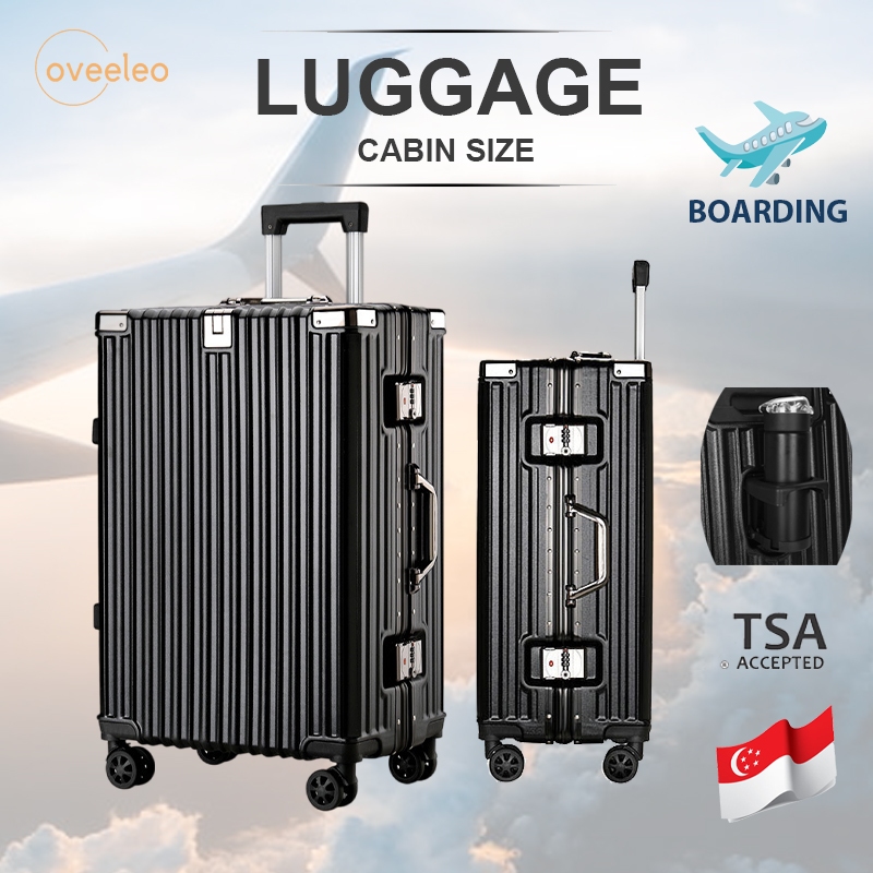 Oveeleo Aluminium Luggage 20 Inch Cabin Luggage With TSA Lock Suitcase
