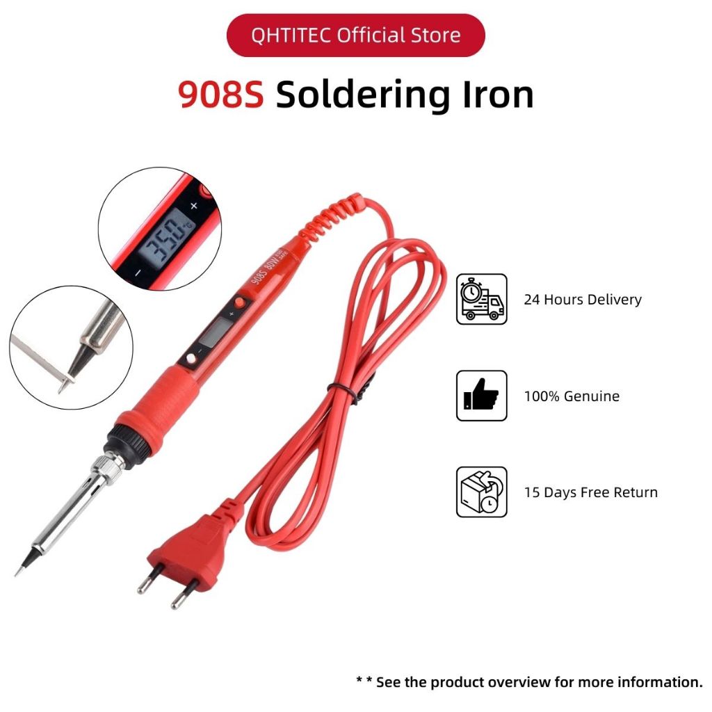 JCD 220V 80W Adjustable Temperature Soldering Iron 908S LCD Digital