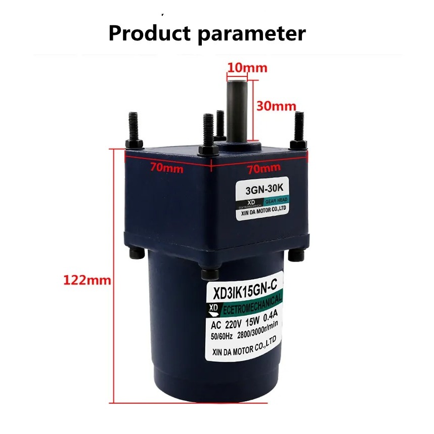 15W 220V 3IK15RGN AC Geared Motor with Brake with Speed Regulator ...