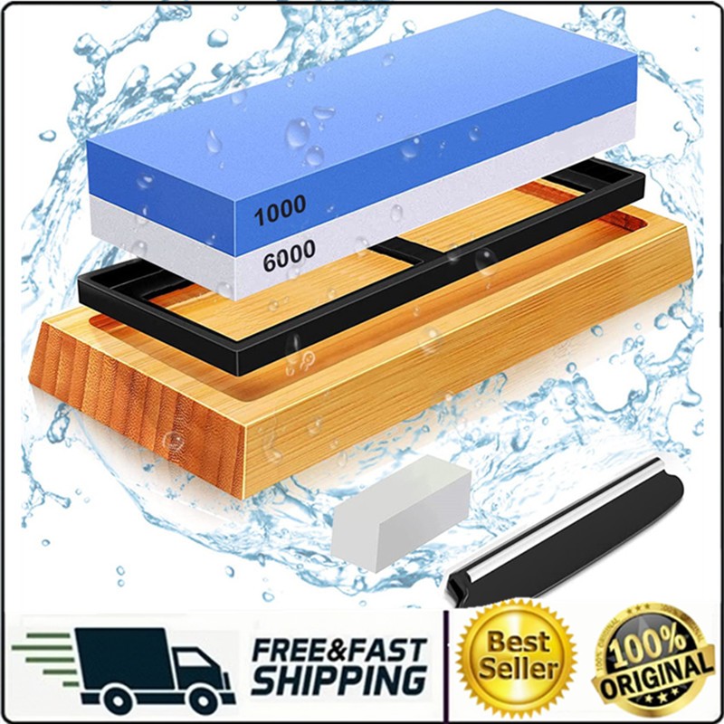 Whetstone Knife Sharpening Stone , Premium 2Sided Whetstone Sharpener