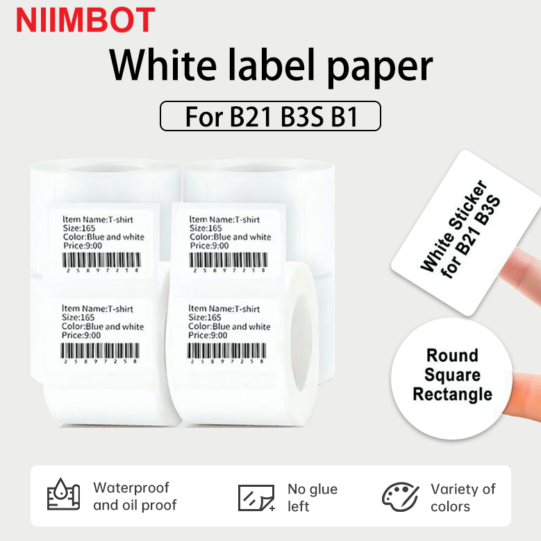 NIIMBOT Labels for B1/B21/B3S Label Printer, Thermal Labels 2x