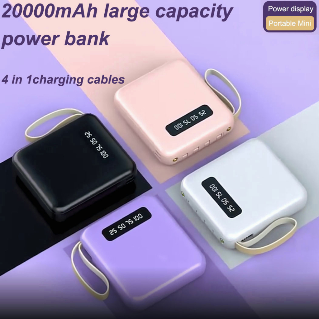 Mini Power bank 20000mAh with 4in1 Powerbank with LED Torch Light