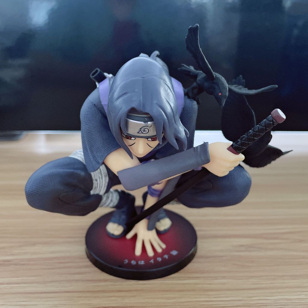 Cm Anime Naruto Anbu Uchiha Itachi Tsukuyomi Sharingan Squatting Figure Pvc Model Decoration