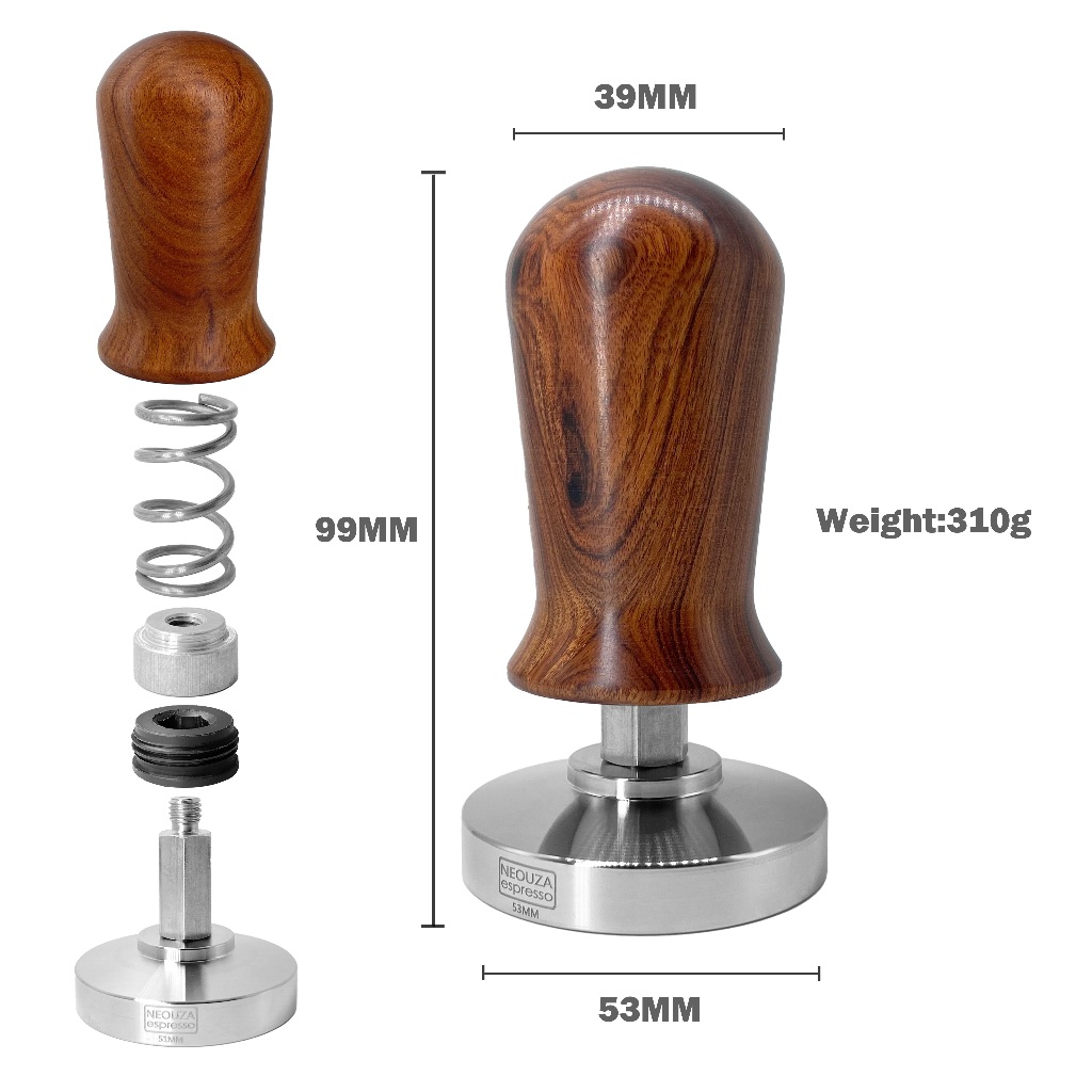 Tasseur (tamper) Pour Café 51mm (aussi 53/58mm) - Design Ergonomique Pour Baristas, En Métal, Neuf