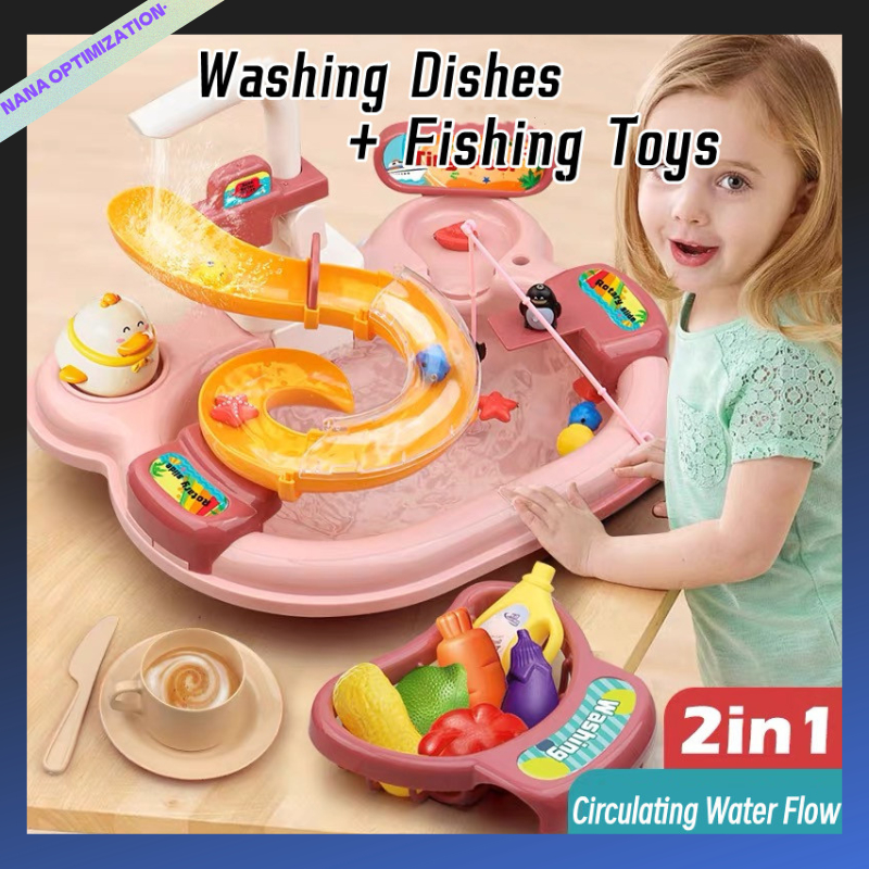 SG] Fishing Set Kids Toy with real Water Flow