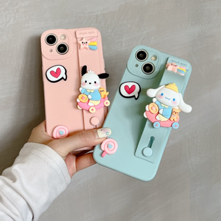 Kawaii Hello Kitty Sanrio Cinnamoroll Leather With Pendant Phone Case for  IPhone 14 13 12 11 Pro Max Anti-drop Back Cover Gift