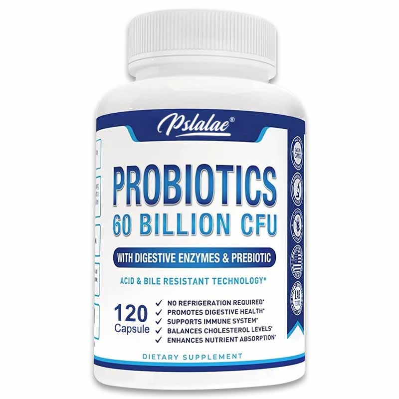 Premium Probiotics 60 Billion CFU with Organic Prebiotics & Digestive ...