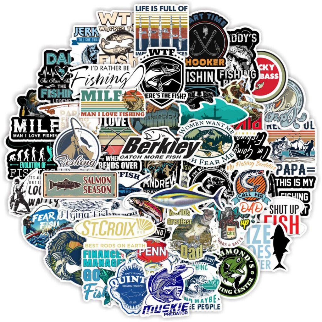 TRAINFIS】100PCS Fishing Stickers/Box Stickers/Fishing Camping