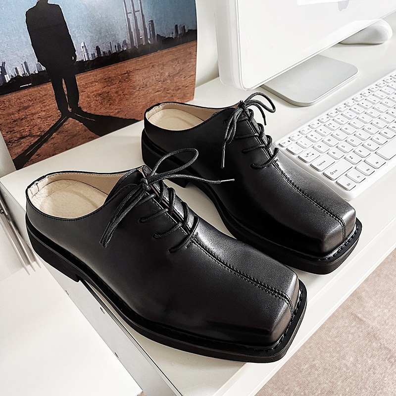 Men's flat leather on sale shoes