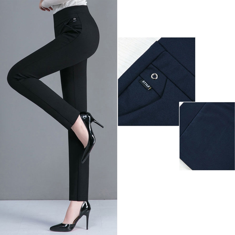 Plus Size M-5XL Legging Long Baggy Pants Women High Waist Straight Cut  Casual Black Khaki Office Stretchable Formal Harem Woman Korean Style Ladies  Trousers