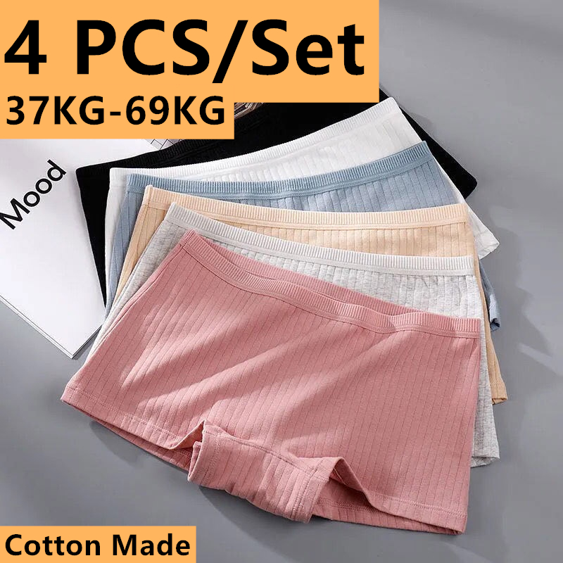 L-4XL Women's Underwear with pockets Short Leggings Cotton Plus